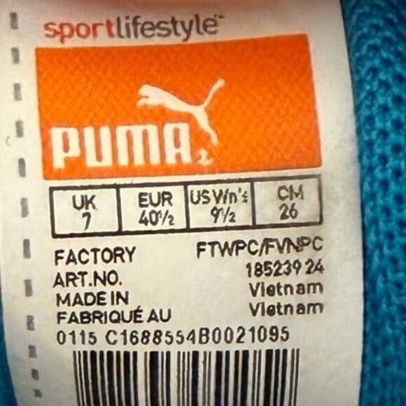 PUMA Turin women’s Sneakers White Teal Size 9.5 Running Shoes - Picture 7 of 7